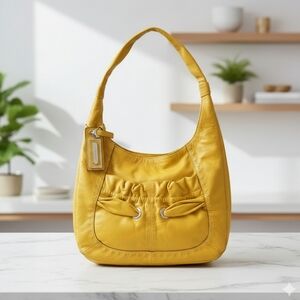 B. Makowsky Y2K Vibrant Yellow Shoulder Bag